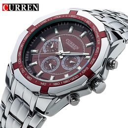 Top Brand Luxury Watch Curren Casual Military Quartz Sports Wristwatch Full Steel Waterproof Men's Clock Relogio Masculino Q0524