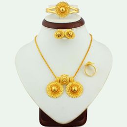 Earrings & Necklace JH 2021 African Ethiopian Charm Bridal Big Dubai Gold Jewelry Sets Wedding Accessories For Women Gifts