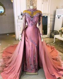 2022 Plus Size Arabic Aso Ebi Luxurious Mermaid Lace Prom Dresses Beaded Crystals Sexy Evening Formal Party Second Reception Birthday Gowns Dress ZJ222