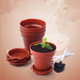 Creative Flower Pot Cake Cups with Shovel Spoons Yogurt Ice Cream Cupcake Decoration Birthday Christmas Party Supplies