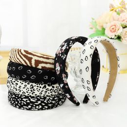 Fashion Women Hairband Fresh Color Flower Leopard Headband Smooth Layout Casual Headwear Turban Girls Hair Accessories