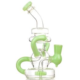 Vintage 7.5inch Recycler glass bong Hookah water smoking pipe hookah with bowl Original glass factory made can put customer logo by DHL UPS CNE