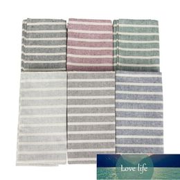 napkin colors Canada - Set Of 12 Striped cloth Napkins 30 x 40cm cotton linen dinner table Napkins fabric placemats 6 colors