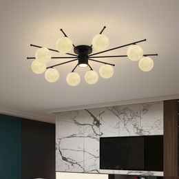 Modric 3D Printing Plane Chandeliers lights Creative Art Moon Ball Led Lamp Parlor Restaurant Bedroom Decoration Hanging Light Fixtures