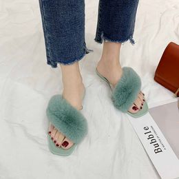 Summer Women Slippers Fur Sandals Female New Fashion Outdoor Flat Shoes Casual Cool Beach Slides Girls Slippers Flip Flops Y0427