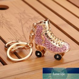 Roller Skates Shoe Crystal Keychain Handbag Pendant Keys Holder Rhinestone Keyring