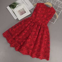 Kids Summer Dress For Girls Children's Clothes 2 -8T Lace Floral Cotton Soft Casual Clothing Wedding Party Flower Girl Costumes Q0716