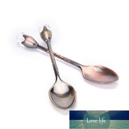 Coffee Scoops Mini Crystal Head Zinc Alloy Spoon Mixed Long Handled Diamond Shapes Cream Durablespoon Flatware Sets