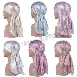 Fashion Elegant Spandex Beanie King's Durag Biker Head Wrap Skullcap Bandanna Doo Rag for men hair care accessories