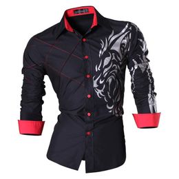 Jeansian Men's Fashion Dress Shirts Casual Long Sleeve Slim Fit Tatoo Stylish Z030 210708