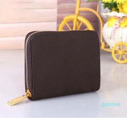 Best Real Leather Luxury Designers wallet single zipper mens womens wallet Fashion short purse with gift box Card 2021