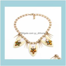 Necklaces & Pendants Jewelryfashion Spike Patterned Imitation Gemstone Necklace Wholesale Women Jewelry Chokers Drop Delivery 2021 Qj4Ws