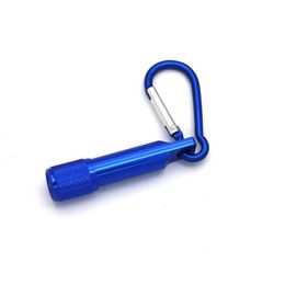 Portable hiking camping Mini LED flashlight key ring Aluminium alloy mountaineering buckle