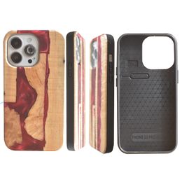 Eco Friendly Wooden Resin Phone Cases For Iphone 13 Pro Max 11 12 mini 8 PLUS XR XS