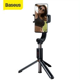 2022 basus bluetooth selfie stick Basião Handheld Gimbal Stabilizer Selfie Stick 3 em 1 Câmera de Telefone Bluetooth Tripod Monopod Handle 210713