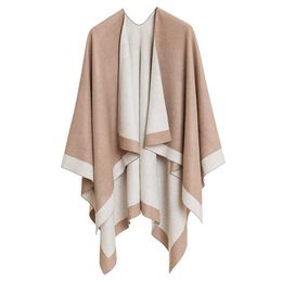 Ladies Pashmina Scarf Cape Bohemia Woman Winter Coat Cloak Imi tation Cashmere Poncho Cover Up Woolen Shawls Wrap Knit Capa X0722