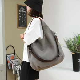 Women's Big Large Capacity Canvas Shoulder Bag Casual High Quality Female Versatile Laptop Crossbody Bags Ladies Handbags