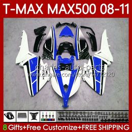 Bodywork Kit For YAMAHA TMAX MAX 500 XP500 White blue MAX-500 T 2008 2009 2010 2011 Bodys 107No.90 TMAX-500 TMAX500 T-MAX500 08-11 MAX500 08 09 10 11 OEM MOTO Fairing