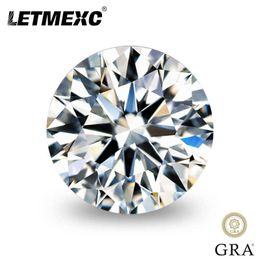 LETMEXC Loose Moissanite Gemstones DE Colour VVS1 6.5mm 1ct Excellent Diamond Cut for Rings with GRA Moissanite Report H1015
