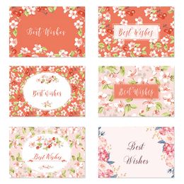 Foldable 6 Different Styles Wedding Invitation Paper Cards Colourful Printed Best Wishes Thank You Colour Gift Card