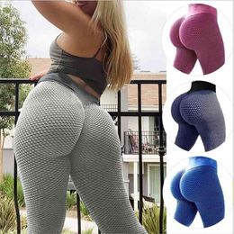 Women Leggings Sports Pants Sexy Trousers Scrunch Slim High Waist Seamless Fitness Push Up Gym Workout 210925