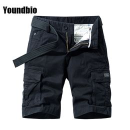 Summer Men Fashion Casual Military Cargo Pocket Pants Male Shorts Cotton Tactical Loose Large Size 6XL 210716