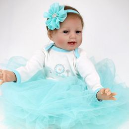 -22 "Handmade Reborn Baby Dolls Bambole Bambino Bambino in vinile Silicone Bambola neonato Xmas Bday Gets