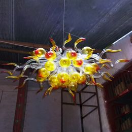 Elegant Stained Mouth Blown Glass Pendant Lamps 110v-240v LED Bulbs Modern Art Decor Chandelier Lighting for Room Customized 24 by 16 Inches