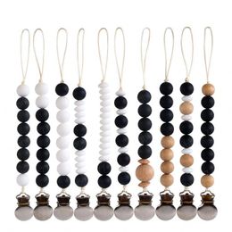 Pacifier Holders Chain Circular Surface Baby Iron Clips Silicone Beads On An Abacus Appease Kids Accessories Molar Toy Maternal And Infant Products