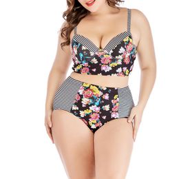 Women's Jumpsuits & Rompers Feitong Women Plus Size Beachwear High Waist Swimwear Print Sling Beach Bathing Swimsuit Push Up Padded Bandage