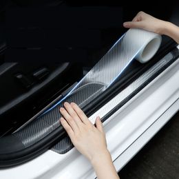5D Carbon Silver 3/5/10M Car Sticker Door Sill Protector Multifunction Tape Auto Bumper Strip Scratchproof External Automobile Accessories