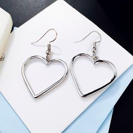 Alloy Hollow Out Gifts Drop Earrings Sale Graceful Women Heart Silvery Girls Drop Shipping Long Lovely Jewellery