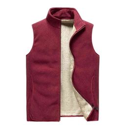 cashmere Men Jacket Sleeveless Vest Soft s Casual Coats Male Cotton 's velvet wool Thicken Waistcoat elderly 8XL 210925