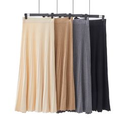 Wool Skirt Lengthened Expandable Knitted to Ankle the Tall Guy High Waist Slimming Large Size Full Winter Style 210420