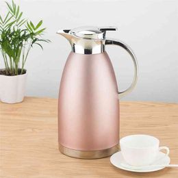 steel water jugs UK - 304 Stainless Steel Insulation Vacuum Thermo Water Jug Double Layer Insulated Bottle Coffee Tea Kettle Pot Home Office 210809