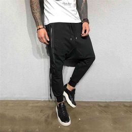 Fashion Harem Pants Men Hip Hop Casual Joggers elastic waist Fitness Sweatpants Male Streetwear Cross Pants Trousers 210406