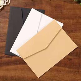 Gift Wrap 50/100PCS Classic Kraft Blank Black White Mini Paper Window Envelopes Wedding Invitation Envelope