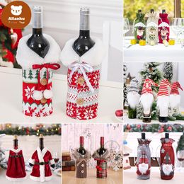 Christmas Wine Bottle Cover Merry Christmas Decor For Home 2021 Navidad Noel Christmas Ornaments Xmas Gift Happy New Year 2022 ew