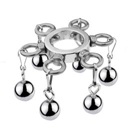 NXY Cockrings Adjustable Spike Metal Penis Rings Bdsm Scrotum Dick Male Chastity Cage Sex Toys For Men Masturbators Multi Function Men's Ring 1124