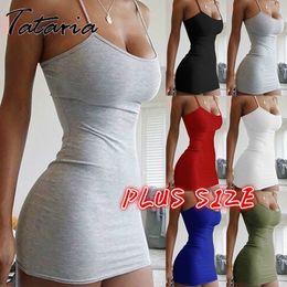 Spring Summer Woman Tank Top Vest Dress Bandage Bodycon Mini Sexy Casual Camisole Elastic Female Home Beach es 210514