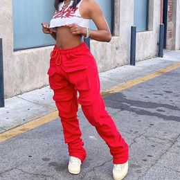 Descuento Pantalones Cargo Mujer Rojo 2022 en venta en DHgate.com