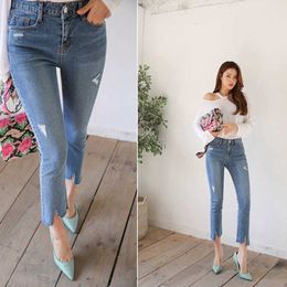 Vintage Skinny Buttons High Waist Pencil Jeans Women Slim Stretch Denim Pants Summer Elegant Office Denim Tight Trousers 210527