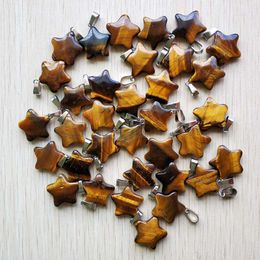 tigers eye Five Point Star shape charms pendants for DIY Jewellery making Wholesale