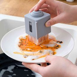 Wonderlife Non-oily Hydraulic Water Spray Pot Brush Decontamination Dishes Cleaning Brush Dishwashing Brush Cleaning Brushes 210329