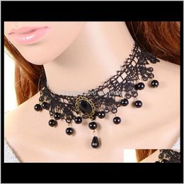 Chokers Drop Delivery 2021 Handmade False Collar Fashion Short Necklaces & Pendants Evening Dress Prom Black Diy Jewellery Accessories S3008 Je