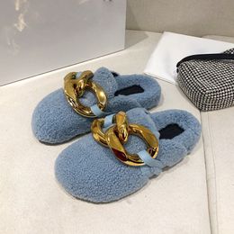2021 pantofole Baotou in pelle catena di metallo sandali piatti resistenti all'usura donne casual taglia 35-41 peloso nave libera gelatina scarpe da basket retrò scarpa tingibile