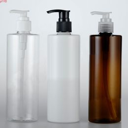 350ml Empty Refillable Bottles Amber Plastic lotion pump bottles contaienrs packing 11.8oz shampoo Bottlesgoods