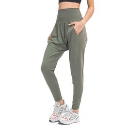 Lu Lu lemen High Women Yoga Pants Waist Stretch Fitness Trousers hot Running Sports Pants Ladies Dance Training Bell-bottoms