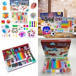 Xmas Silicone Toys Party Favour Adult Child Gift Blind Box 2021 Fidget Toy Christmas Advent Calendar 1sd H1