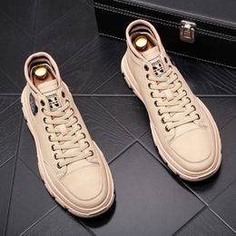 New high - top board shoes, men's middle - top Martin casual soft - soled ankle boots, men's luxury driving shoes b55